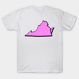 Pink Virginia Outline T-Shirt